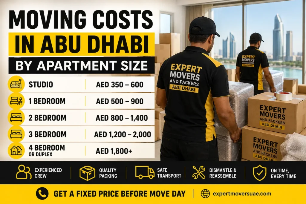 moving cost abu dhabi by apartment size